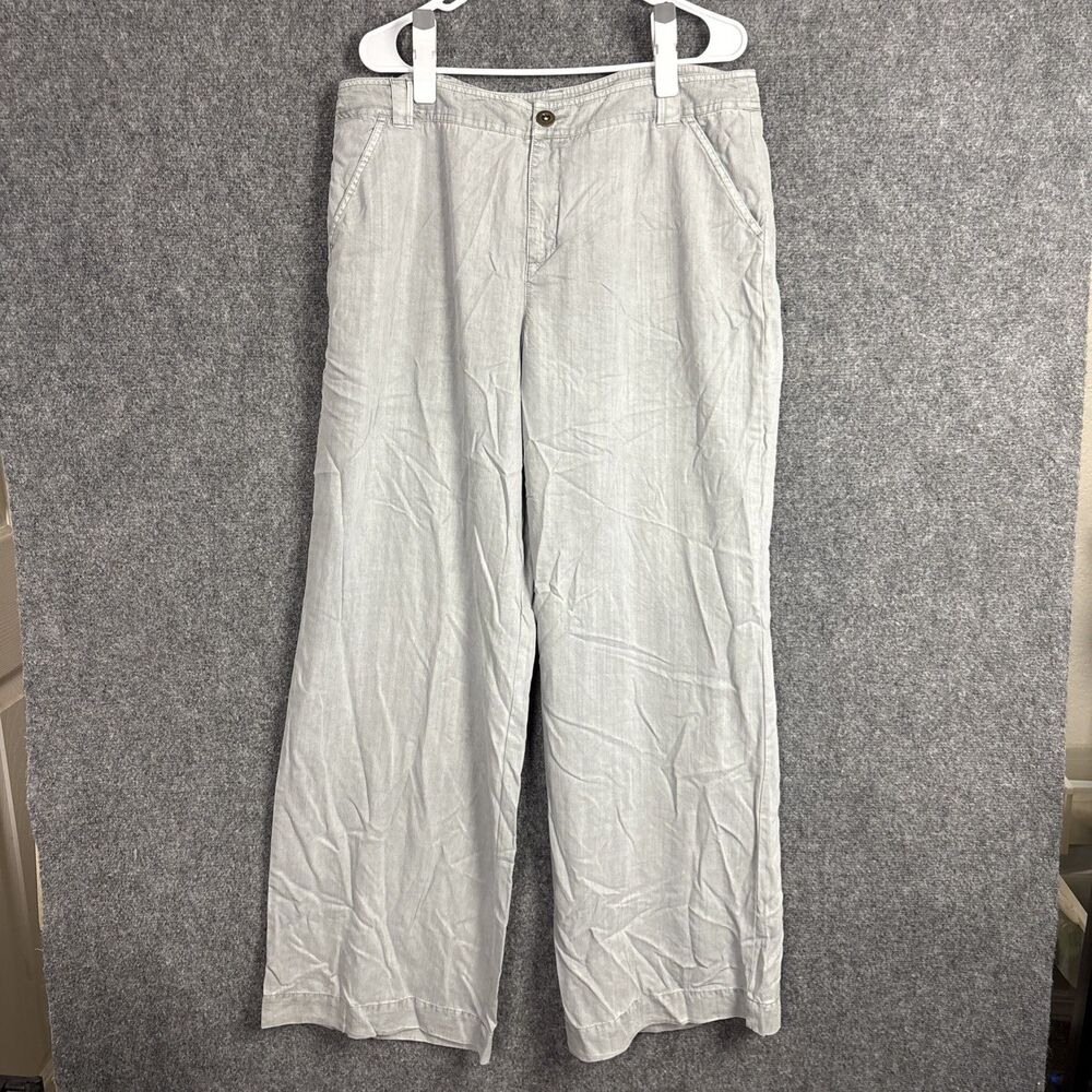 Sundance Pants Womens Size 16 Gray Tencel Wide Leg Lagenlook Artsy